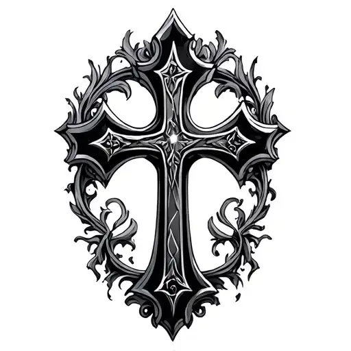 Gothic Cross tattoo design idea
