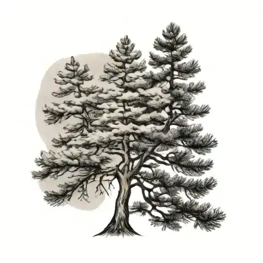 pinetree tattoo design idea