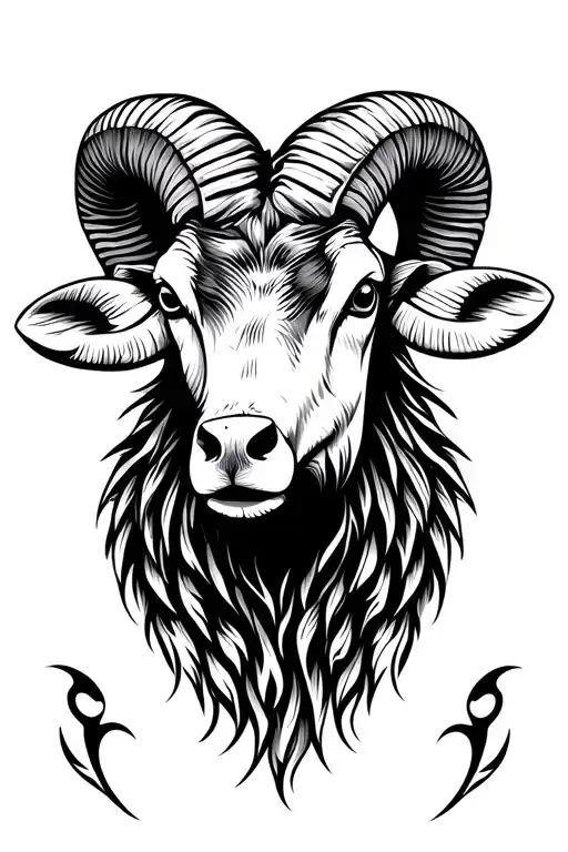 ram head tattoo design idea