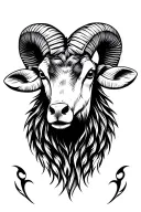 ram head tattoo design idea