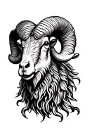 ram head tattoo design idea