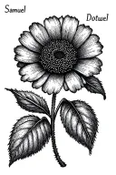 flower with first name samuel tattoo design idea