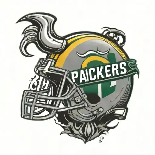 RLF initials with a Green Bay packers cheesehead tattoo design idea