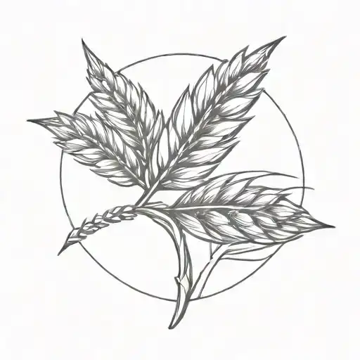 single wheat ear tattoo design idea