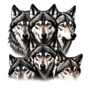 5 wolves in a pack tattoo design idea