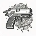 counter strike desert eagle headshot looking to the right tattoo design idea