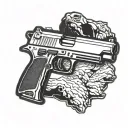 counter strike desert eagle headshot looking to the right tattoo design idea
