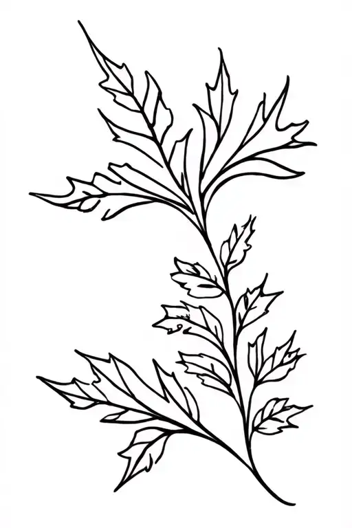 larkspur flowers Filipino sun maple leaf intertwined tattoo design idea