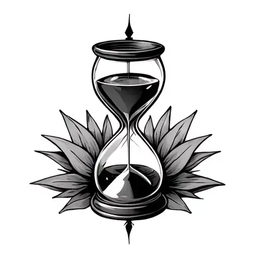 emo inspired hourglass tattoo design idea