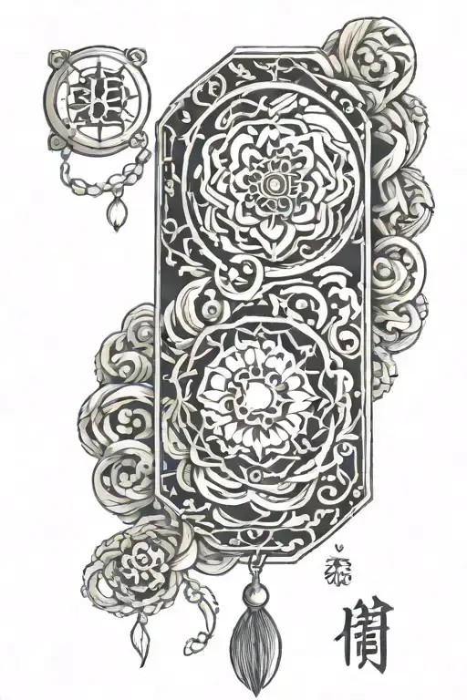 emtpy blank omamori tattoo design idea