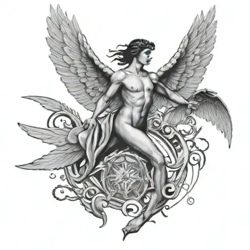 Hermes with wings tattoo design idea