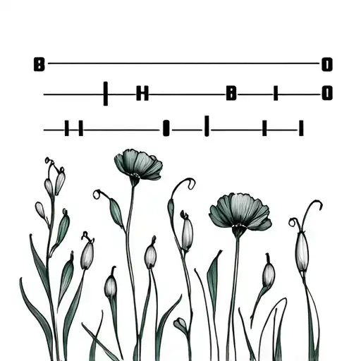 the following morse code -.-- --- ..- .----. .-.. .-.. -... . .. -. -- -.-- .... . .- . with carnations and snowdrops tattoo design idea