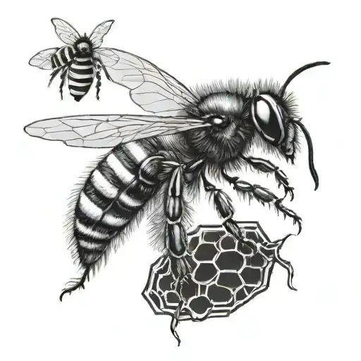 "bee charmer" with a small honeycomb tattoo design idea
