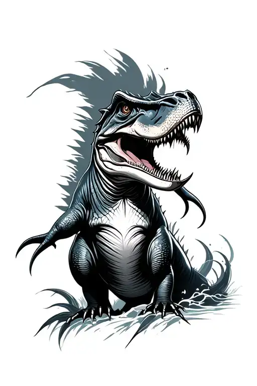 mosasaurus bio mechanical tattoo design idea