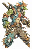 a sleeve featuring characters from pokemon. tekken, bioshock, bioshock infinite, jak & daxter, halo, dustforce, destiny tattoo design idea