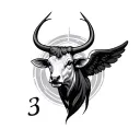 my zodiac sign is Taurus and angel number 3 tattoo design idea