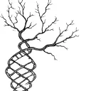 Tree with DNA strand-shaped branches symbolizing life tattoo design idea