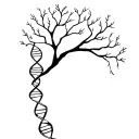 Tree with DNA strand-shaped branches symbolizing life tattoo design idea