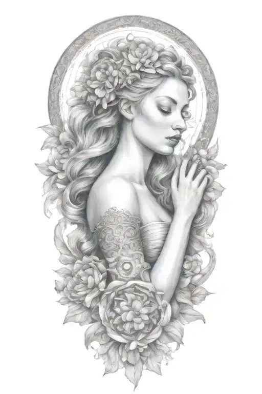 fortuna goddess surrounded being thrown nd tattoo design idea