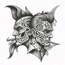 Gemini Two Face tattoo design idea