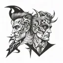 Gemini Two Face tattoo design idea