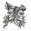 Gemini Two Face tattoo design idea