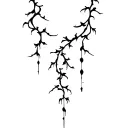 Cyber sigilism vines dangling down tattoo design idea