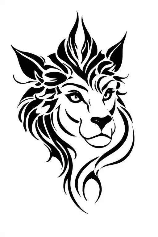 beauty and beast  tattoo design idea