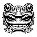 frog japanese oni mask tattoo design idea