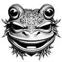 frog japanese oni mask tattoo design idea