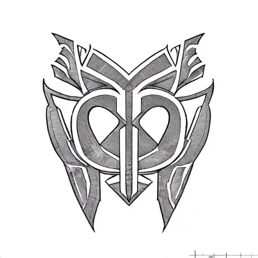 Red hot chili peppers forming a Mandalorian symbol tattoo design idea