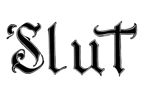 "Slut" tattoo design idea