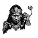 Filipino Warrior holding stethoscope tattoo design idea