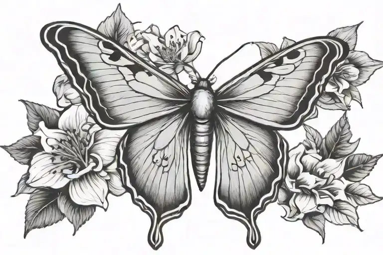 Luna moth and datura tattoo design idea