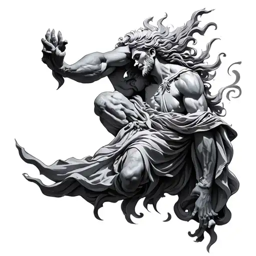 statue of god from solo leveling tattoo design idea