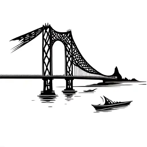 Mackinac bridge Michigan tattoo design idea