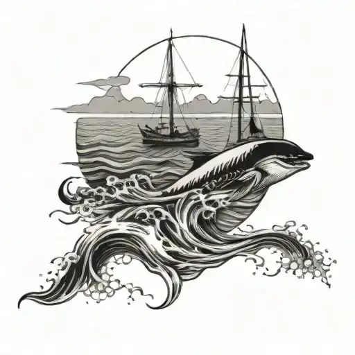  tattoo based on the line: sometimes i'm above the waves, sometimes i'm below them, but i'll never stop loving the sea   tattoo design idea