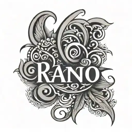 Rano name in punjabi language tattoo design idea
