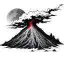 Volcano tattoo design idea