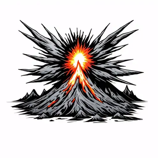Volcano tattoo design idea