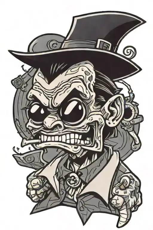 gangster 90's cartoon characters tattoo design idea