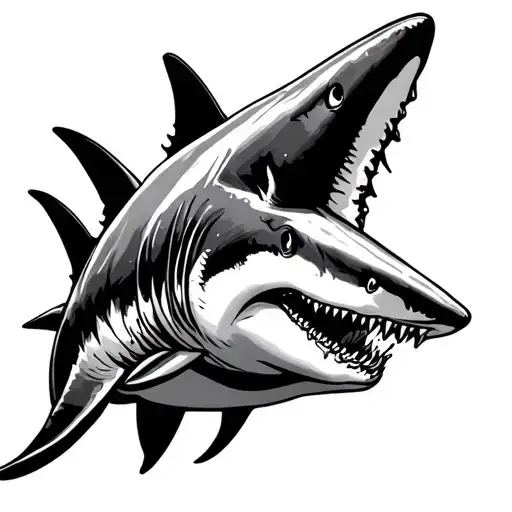 a shark on the shin approaches the knee tattoo tattoo design idea