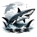 a shark on the shin approaches the knee tattoo tattoo design idea