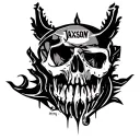 "Jaxson" Negative Shading filling script font tattoo design idea