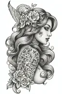 nude lady tattoo design idea