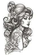 nude lady tattoo design idea
