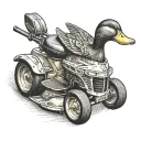 duck riding lawnmower  tattoo design idea