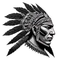 Ajolote Azteca Warrior tattoo design idea