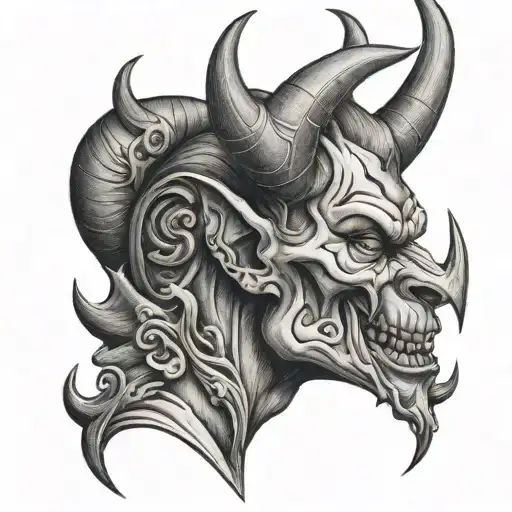 Devil In Ear tattoo design idea