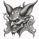 Devil In Ear tattoo design idea